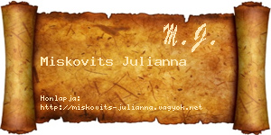 Miskovits Julianna névjegykártya